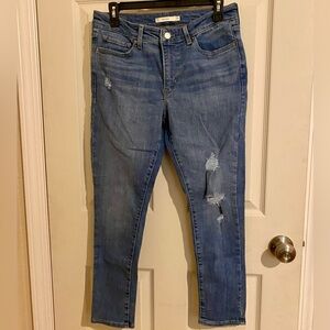Levi's Blue Skinny Jeans with Distressed Details